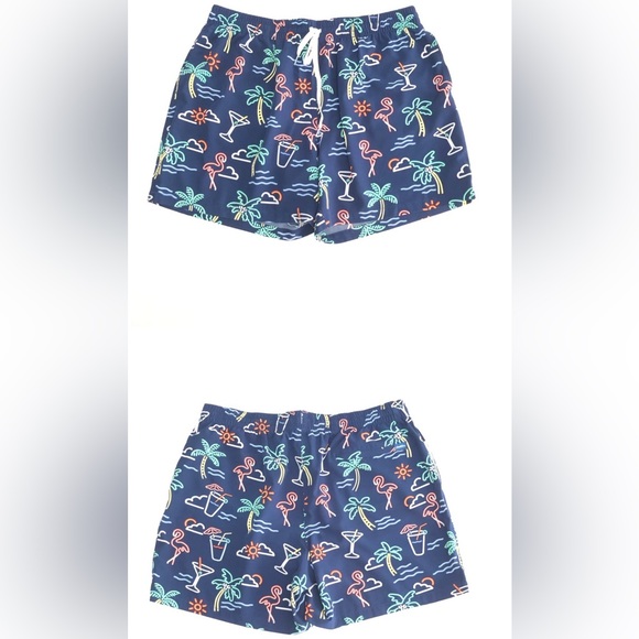 Chubbies Neon Lights 5.5” Classic Swim Trunk Shorts Palm Flamingo Mens… - Picture 10 of 10